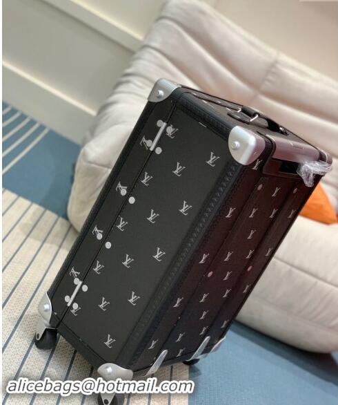 Best Price Louis Vuitton Rolling Trunk Travel Luggage in LV Blason calfskin 0920 Black/Silver 2024