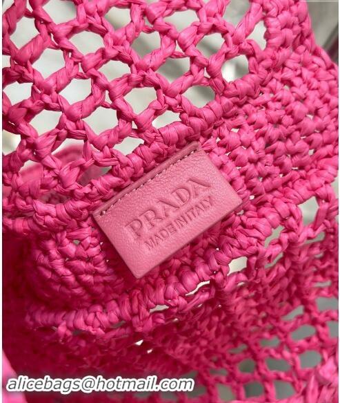 Pretty Style Prada Crochet Tote bag 1BG393 Dark Pink 2024