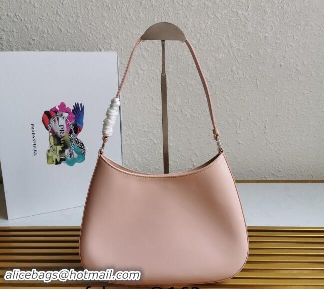 Top Quality Prada Cleo Brushed Leather Hobo Bag 1BC499 Light Pink 2024