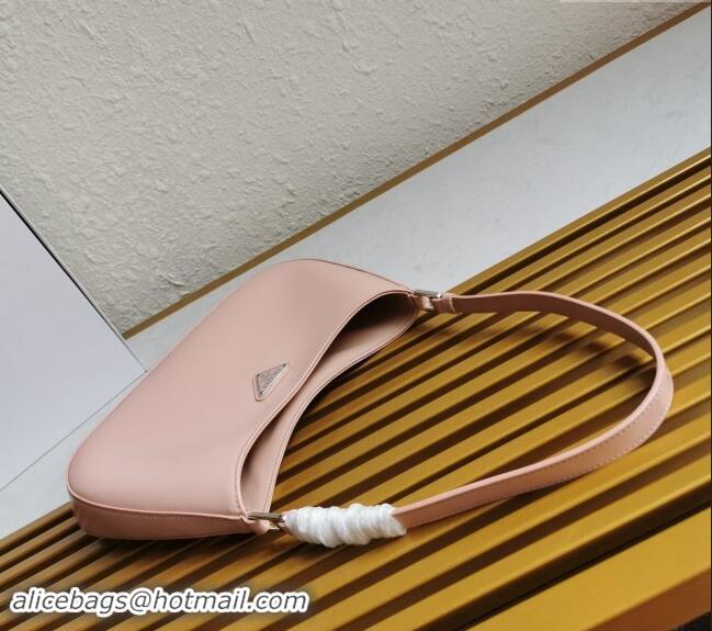 Top Quality Prada Cleo Brushed Leather Hobo Bag 1BC499 Light Pink 2024