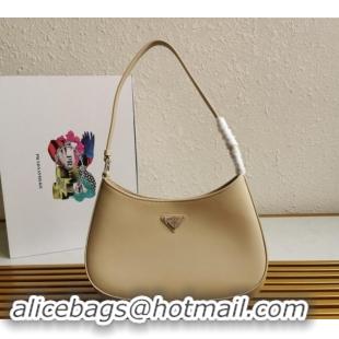 Good Product Prada Cleo Brushed Leather Hobo Bag 1BC499 Beige 2024