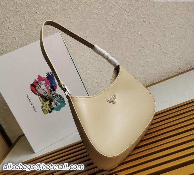 Good Product Prada Cleo Brushed Leather Hobo Bag 1BC499 Beige 2024