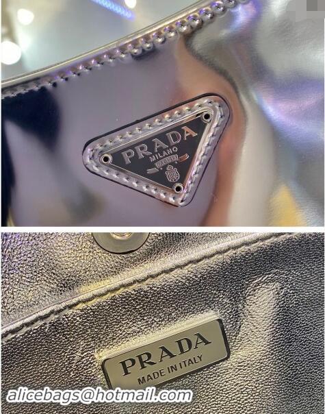 Pretty Style Prada Cleo Brushed Leather Hobo Bag 1BC499 Silver 2024