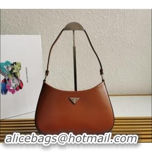 Buy Inexpensive Prada Cleo Brushed Leather Hobo Bag 1BC499 Brown 2024