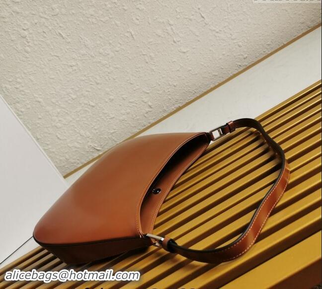 Buy Inexpensive Prada Cleo Brushed Leather Hobo Bag 1BC499 Brown 2024