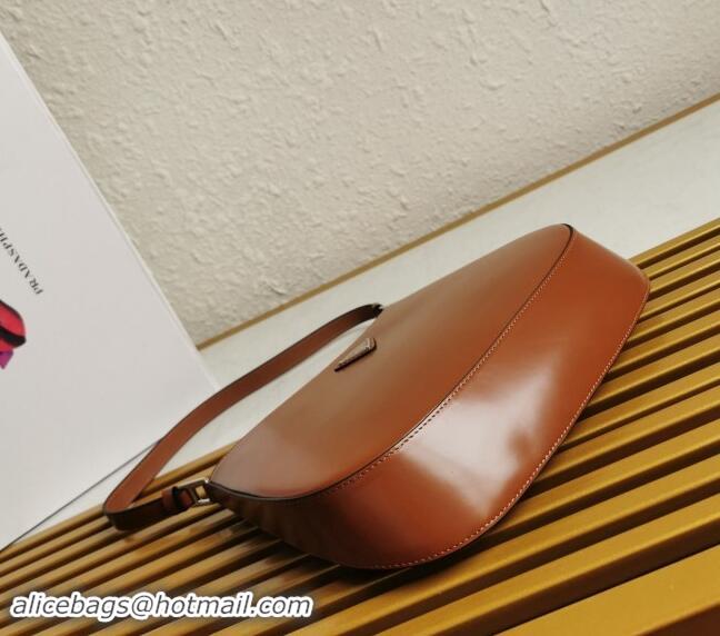 Buy Inexpensive Prada Cleo Brushed Leather Hobo Bag 1BC499 Brown 2024