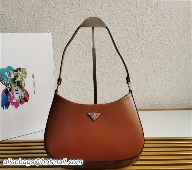 Buy Inexpensive Prada Cleo Brushed Leather Hobo Bag 1BC499 Brown 2024