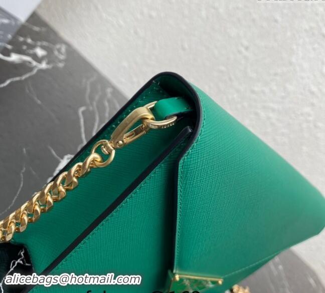 Pretty Style Prada Saffiano Leather Shoulder Bag 1BD318 Green 2024