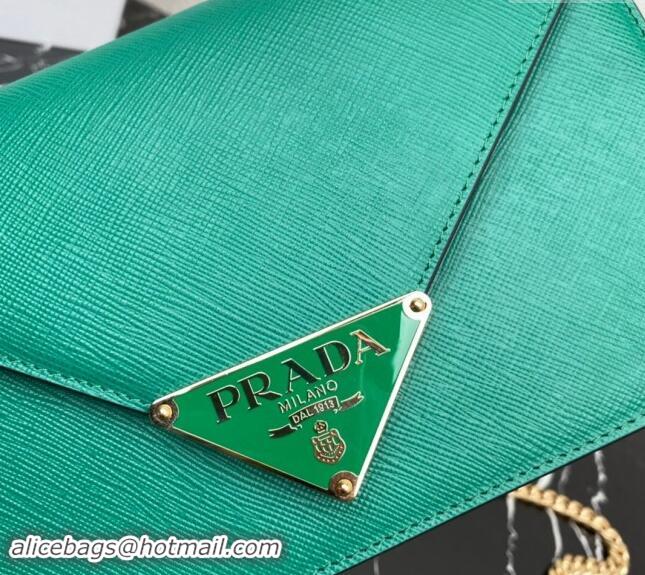 Pretty Style Prada Saffiano Leather Shoulder Bag 1BD318 Green 2024