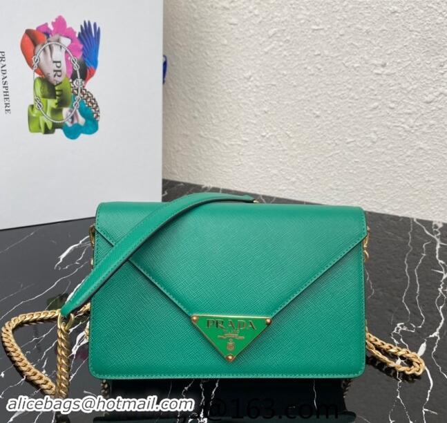 Pretty Style Prada Saffiano Leather Shoulder Bag 1BD318 Green 2024