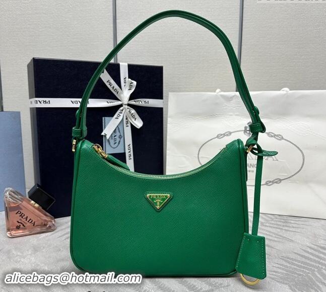 Cheapest Prada Re-Edition Saffiano leather mini bag 1BC204 Green 2024