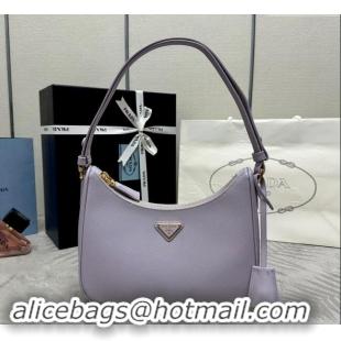 Top Quality Prada Re-Edition Saffiano leather mini bag 1BC204 Light Purple 2024