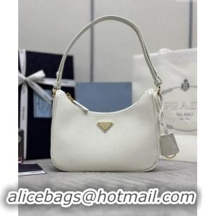 Low Cost Prada Re-Edition Saffiano leather mini bag 1BC204 White 2024