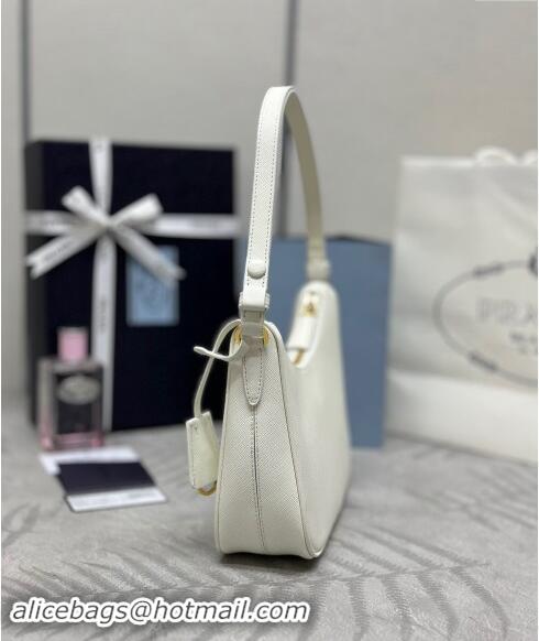 Low Cost Prada Re-Edition Saffiano leather mini bag 1BC204 White 2024