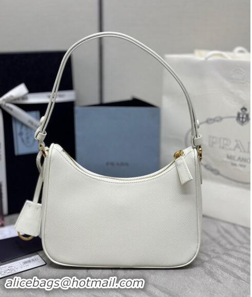 Low Cost Prada Re-Edition Saffiano leather mini bag 1BC204 White 2024