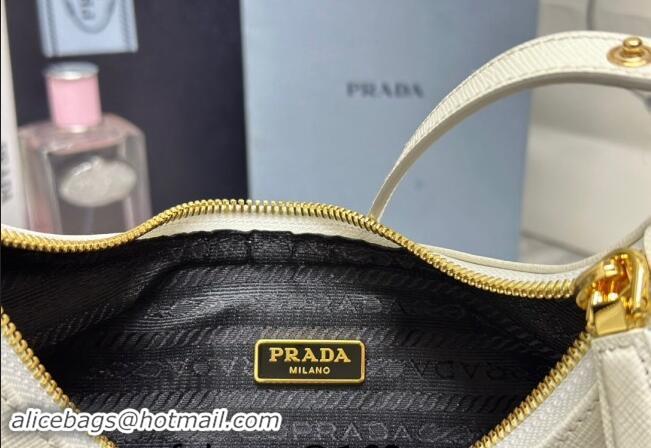 Low Cost Prada Re-Edition Saffiano leather mini bag 1BC204 White 2024