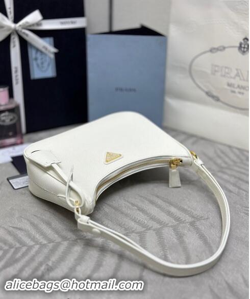 Low Cost Prada Re-Edition Saffiano leather mini bag 1BC204 White 2024