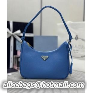 Most Popular Prada Re-Edition Saffiano leather mini bag 1BC204 Blue 2024