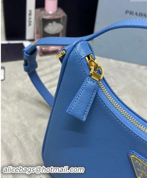 Most Popular Prada Re-Edition Saffiano leather mini bag 1BC204 Blue 2024