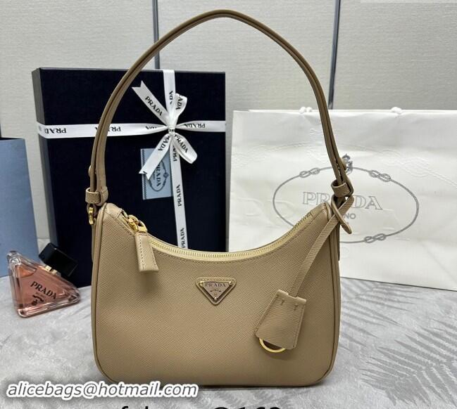 Luxurious Design Prada Re-Edition Saffiano leather mini bag 1BC204 Beige 2024