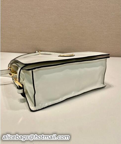 Buy Cheapest Prada Shiny Leather Shoulder bag 1BD082 White 2024