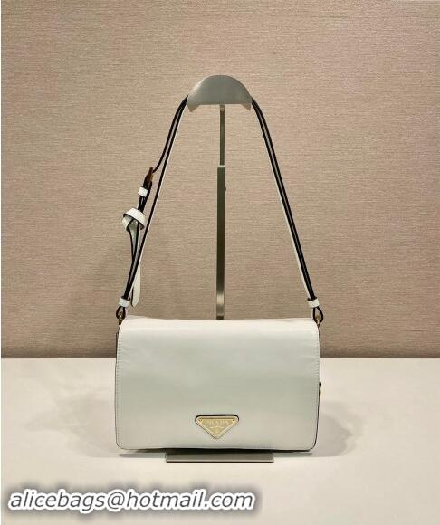 Buy Cheapest Prada Shiny Leather Shoulder bag 1BD082 White 2024