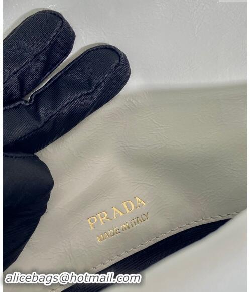 Buy Cheapest Prada Shiny Leather Shoulder bag 1BD082 White 2024