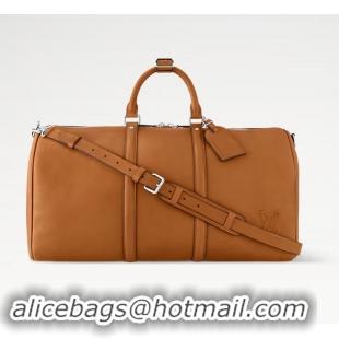 Best Quality Louis Vuitton Millesime Calf Leather Keepall Bandouliere 50 M21346 Tan