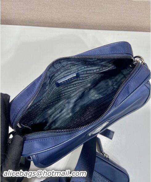 Buy Inexpensive Prada Re-Nylon and Saffiano Leather Shoulder Bag 2VH133 Dark Blue 2024