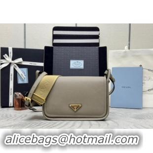 Pretty Style Prada Leather Shoulder bag 1BD372 Grey 2024