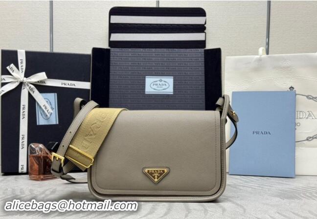 Pretty Style Prada Leather Shoulder bag 1BD372 Grey 2024