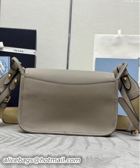 Pretty Style Prada Leather Shoulder bag 1BD372 Grey 2024