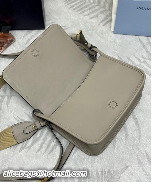 Pretty Style Prada Leather Shoulder bag 1BD372 Grey 2024