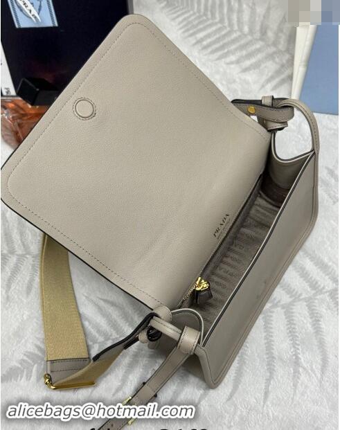 Pretty Style Prada Leather Shoulder bag 1BD372 Grey 2024