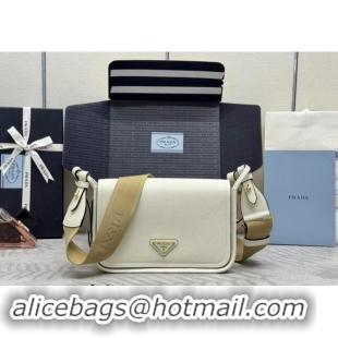 Top Grade Prada Leather Shoulder bag 1BD372 White 2024