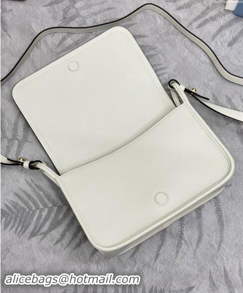 Top Grade Prada Leather Shoulder bag 1BD372 White 2024