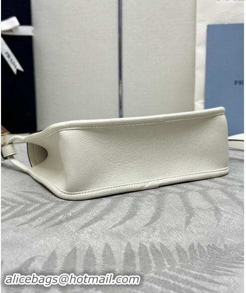 Top Grade Prada Leather Shoulder bag 1BD372 White 2024