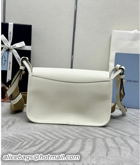 Top Grade Prada Leather Shoulder bag 1BD372 White 2024