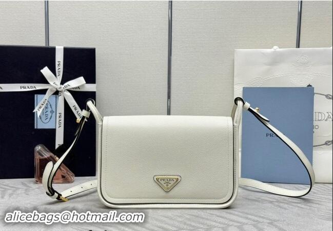 Top Grade Prada Leather Shoulder bag 1BD372 White 2024