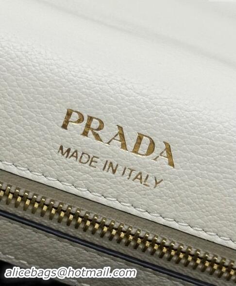 Top Grade Prada Leather Shoulder bag 1BD372 White 2024