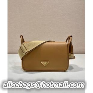 Reasonable Price Prada Leather Shoulder bag 1BD372 Brown 2024