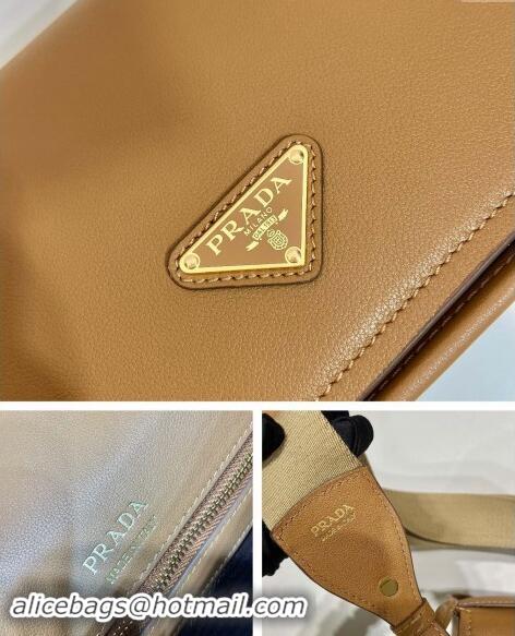 Reasonable Price Prada Leather Shoulder bag 1BD372 Brown 2024