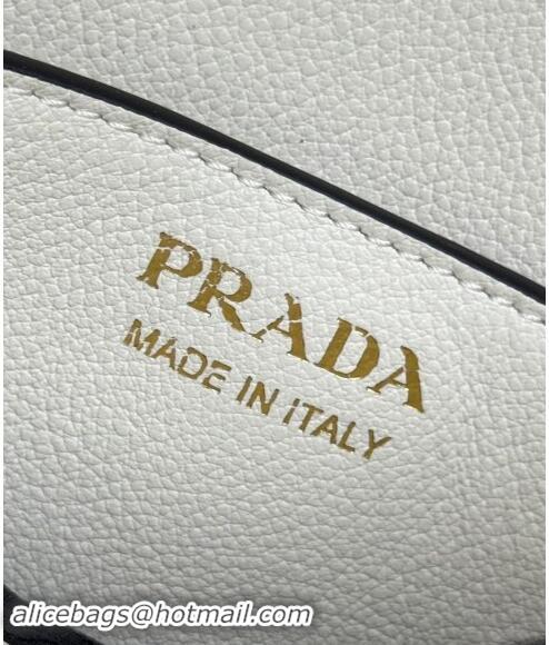 Famous Brand Prada Leather Bucket bag 1BH220 White 2024