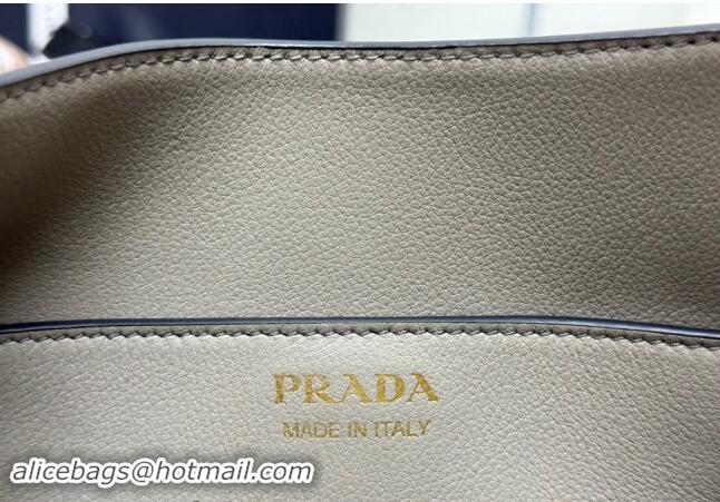 Top Grade Prada Leather Bucket bag 1BH220 Grey 2024