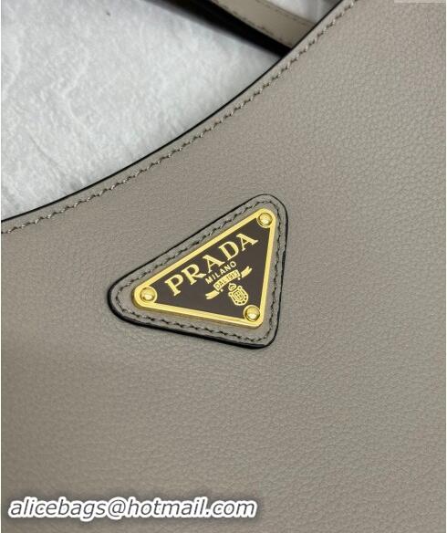 Top Grade Prada Leather Bucket bag 1BH220 Grey 2024