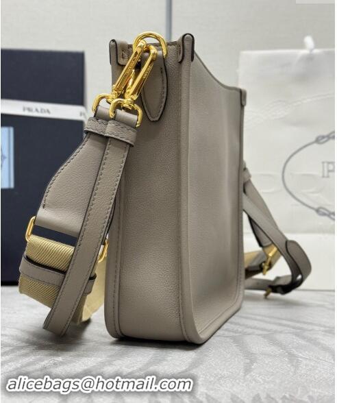 Top Grade Prada Leather Bucket bag 1BH220 Grey 2024