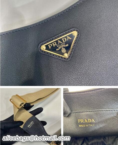 Pretty Style Prada Leather Bucket bag 1BH220 Black 2024