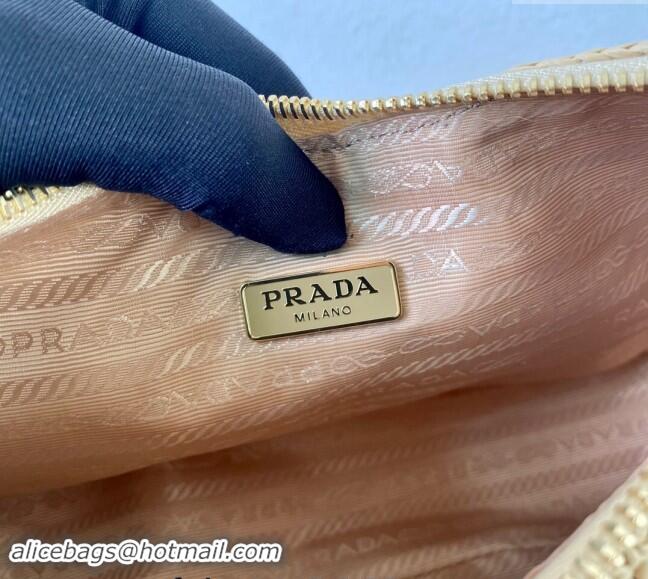 Pretty Style Prada Re-edition crochet Raffia-effect mini bag 1BC204 Beige 2024