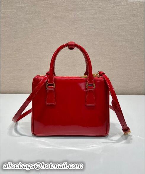 Famous Brand Prada Galleria Patent Leather Micro Bag 1BA906 Red 2024