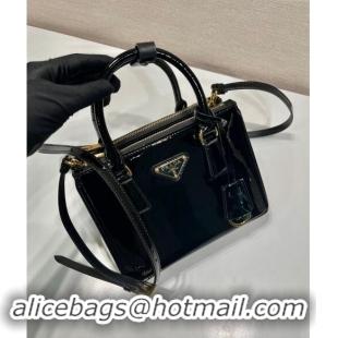 Low Cost Prada Galleria Patent Leather Micro Bag 1BA906 Black 2024